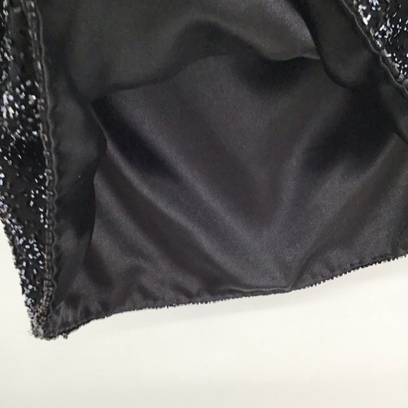 Scala Vintage Silk Beaded Sleeveless Shell Top Black Party Evening Size L - Picture 8 of 8